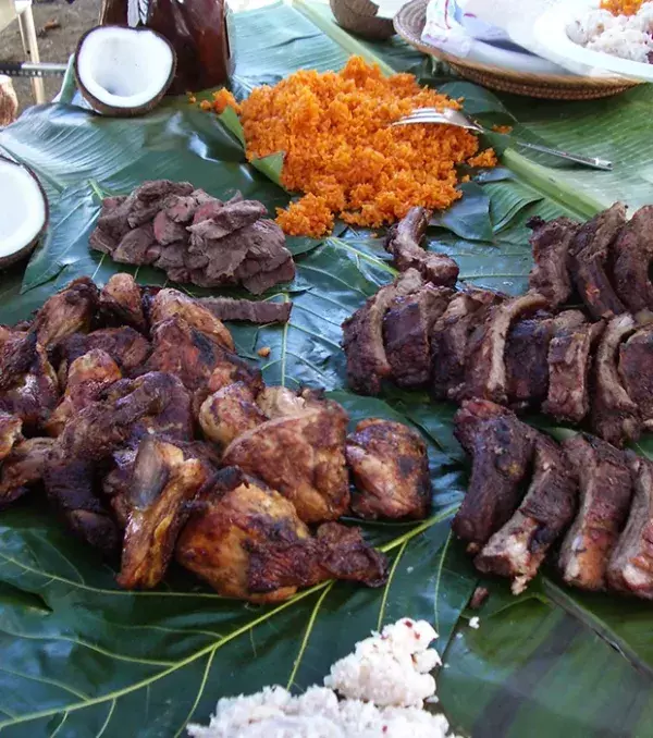The Chamorros are well-known for their delicious barbecue meals! Pork, chicken, and red rice is favoured by everyone.
