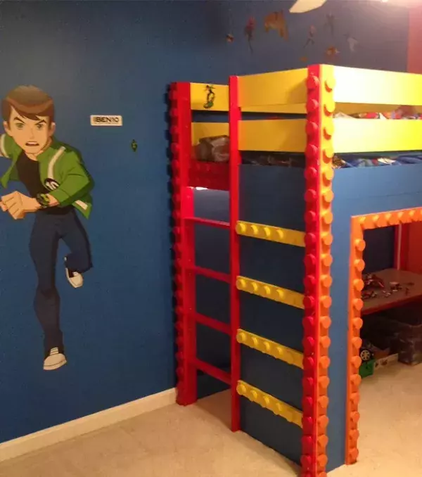 A children's bunk bed