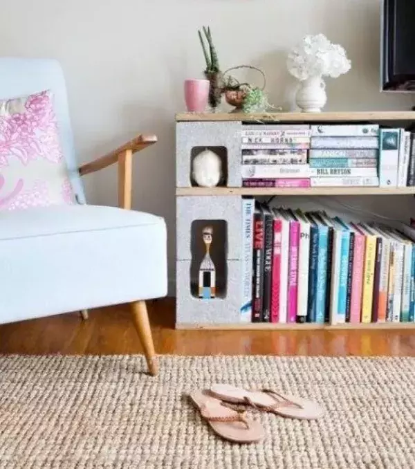 Create a clever shelf for your living room with all your favourite books.