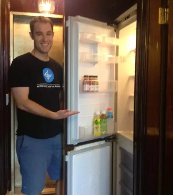 Hide in the fridge and scare your friend! For this joke, you’ve got to make sure that someone is hungry a few minutes before otherwise you will be chilly!