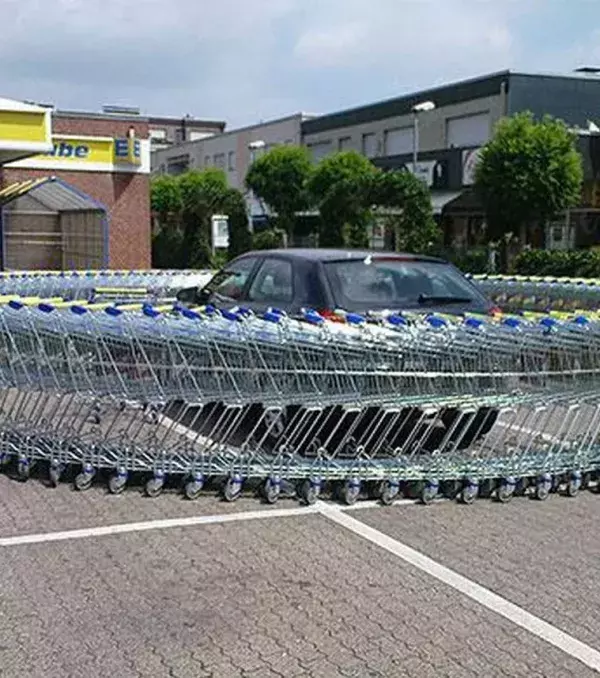 If you are fast enough, you can surround their car with shopping carts!