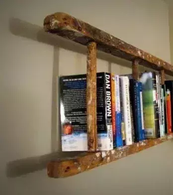 This ladder makes a cool rustic bookshelf.