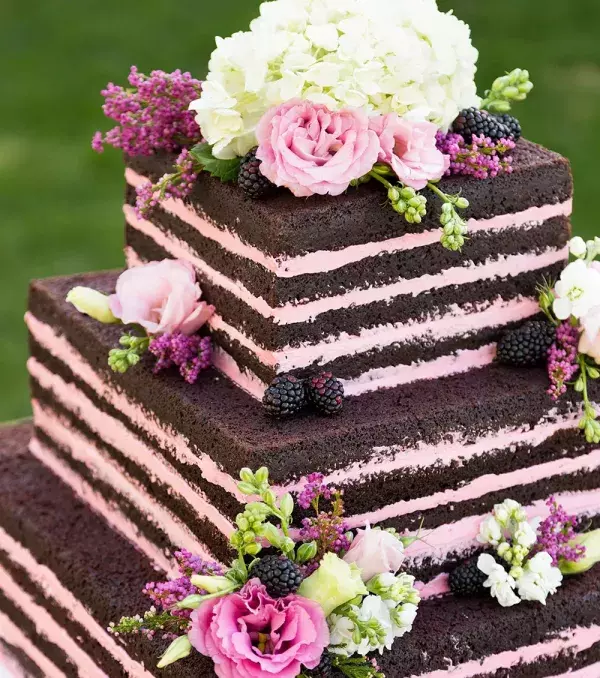 The naked cake is a strange look but it's trending