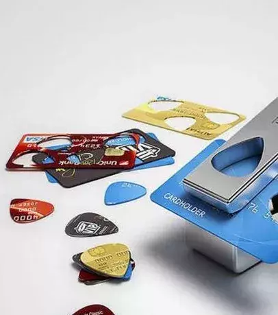 Old credit cards can be made into guitar picks.