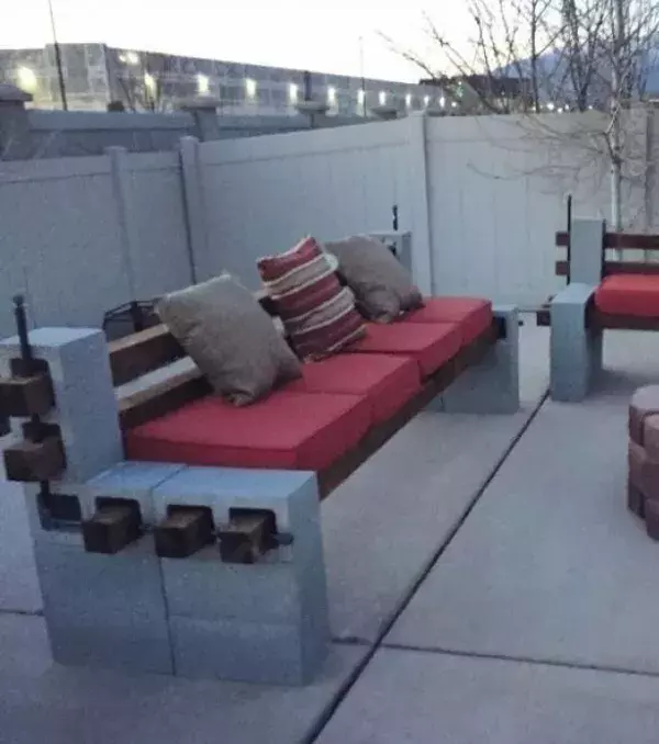 You can create a cosy looking bench like this where you can enjoy the company of your family and friends!